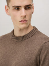Pull Col Rond En Laine M Lang E Marron