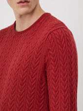 Pull Col Rond Vermillon