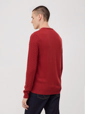 Pull Col Rond Vermillon