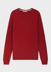 Pull Col Rond Vermillon