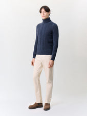 Pull Col Roul En Laine M Lang E Bleu Indigo