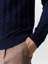 Pull Col Rond Bleu Indigo