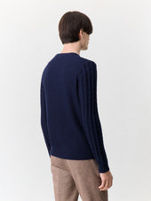 Pull Col Rond Bleu Indigo
