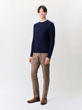Pull Col Rond Bleu Indigo