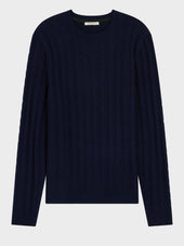 Pull Col Rond Bleu Indigo