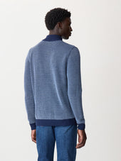 Pull Col Zipp En Laine M Rinos M Lang E Bleu Indigo