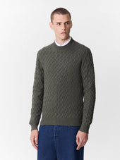 Pull col cheminée kaki