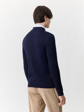Pull Col Chemin E Boutonn En Laine M Rinos M Lang E Bleu Marine