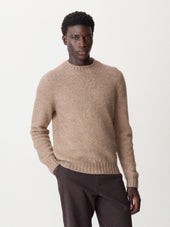 Pull Col Rond En Laine M Lang E Marron