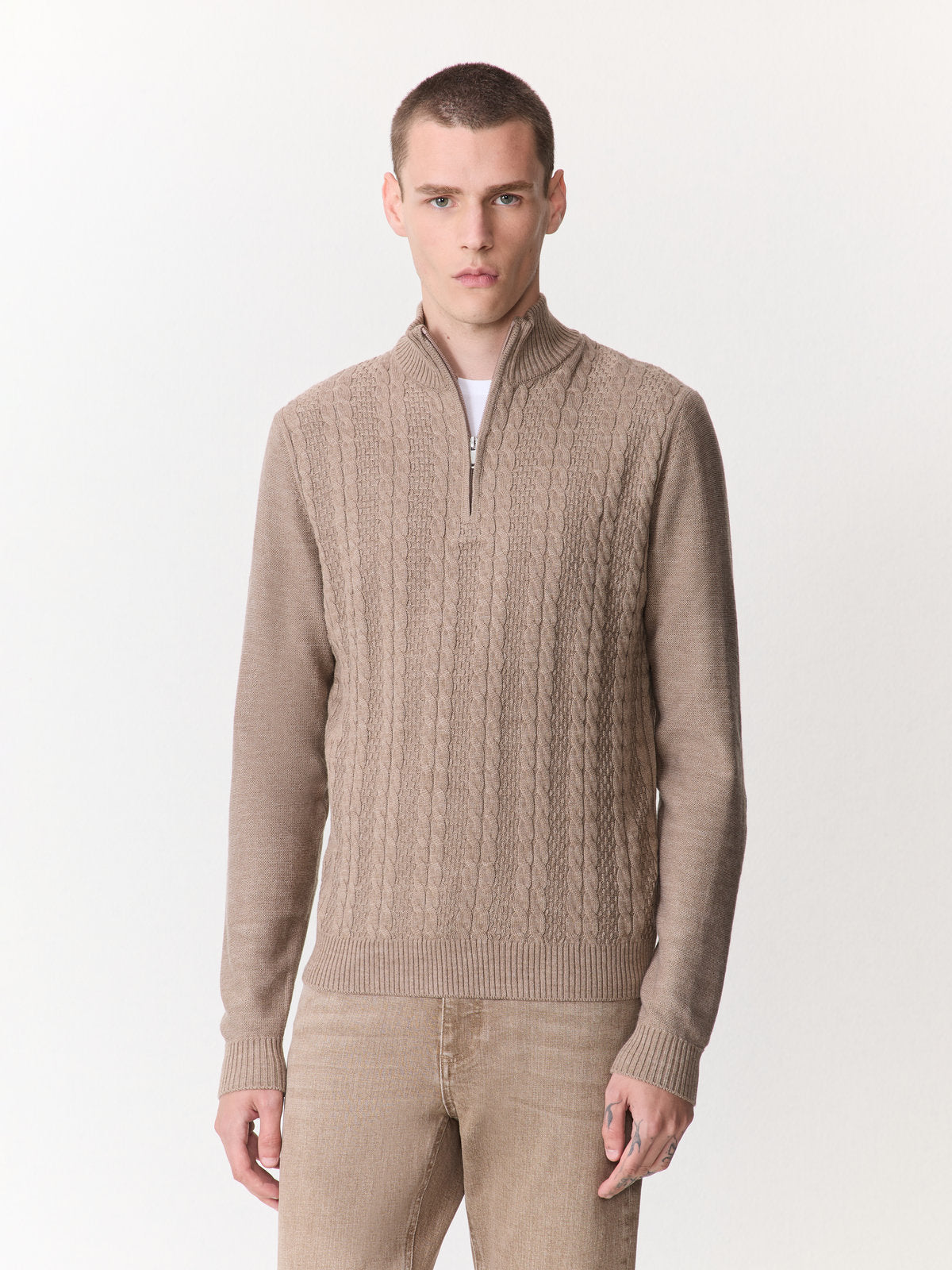 Pull Col Zipp En Laine M Rinos M Lang E Marron
