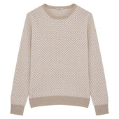Pull en laine zig zag beige
