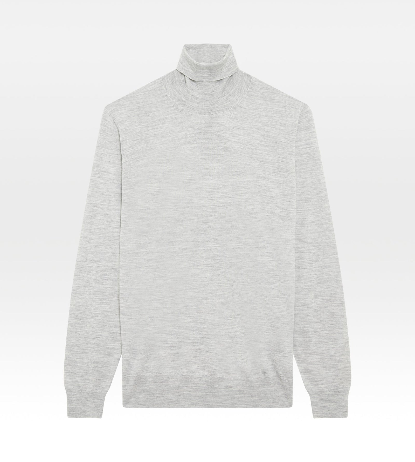Pull Col Roul Gris En Laine Cachemire Soie