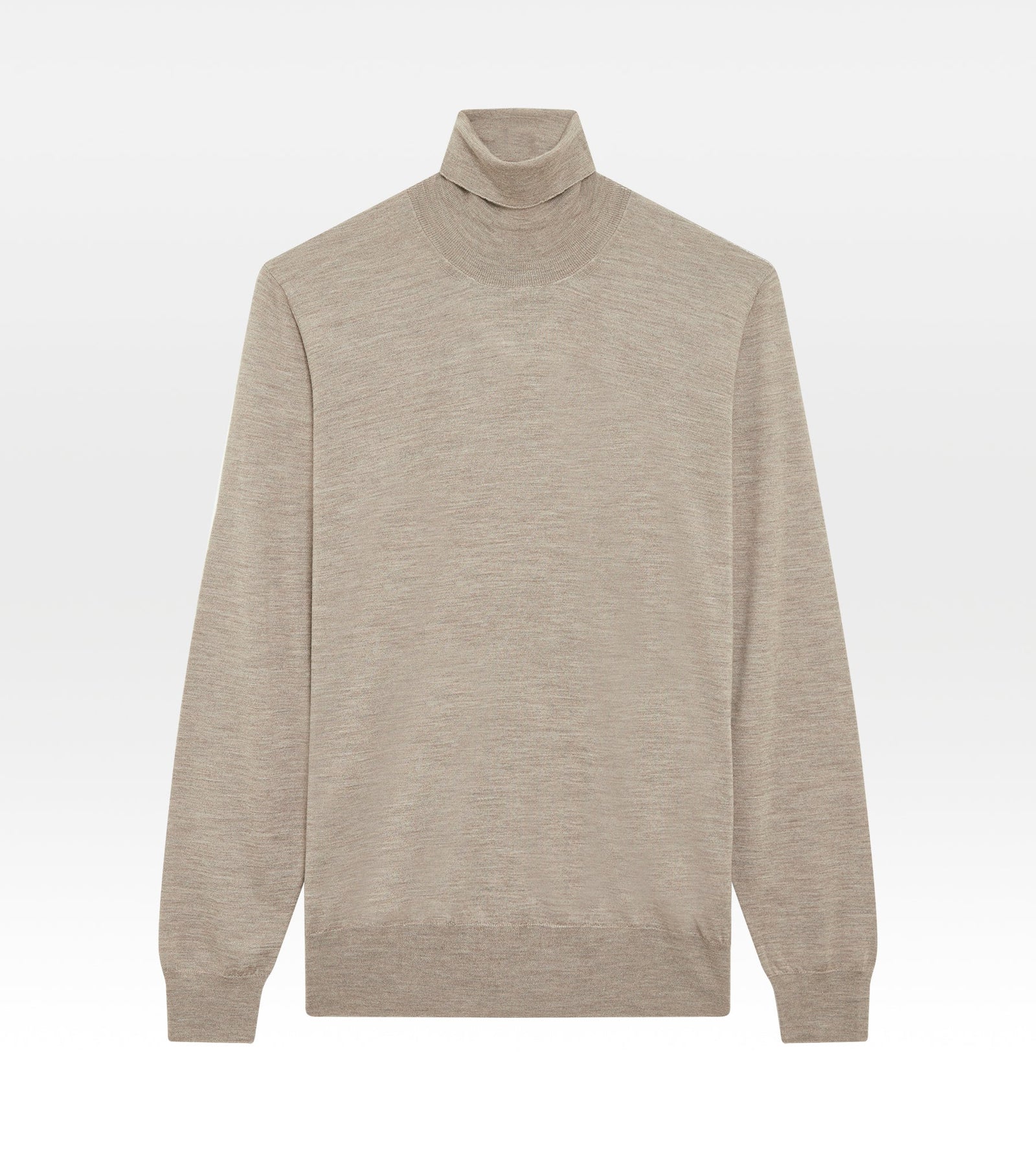 Pull beige en laine, cachemire & soie col roulé
