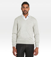Pull Col V En Cachemire Soie Gris Clair