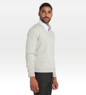Pull Col V En Cachemire Soie Gris Clair