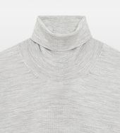 Pull Col Roul Gris En Laine Cachemire Soie