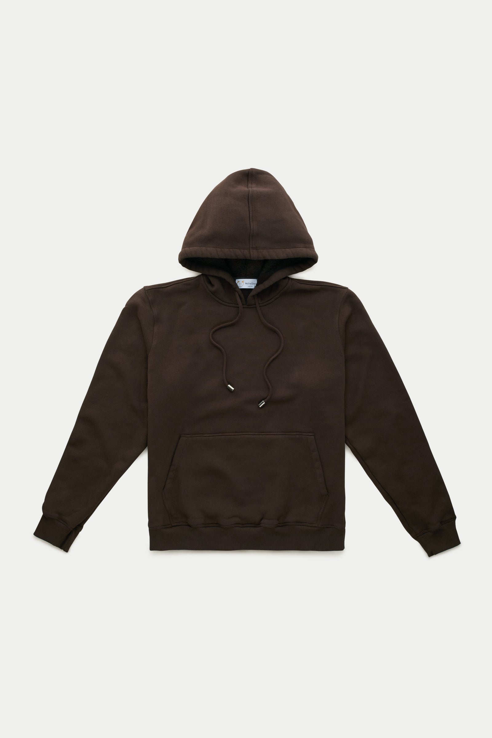 Cotton Fitted Hoodie Seal Brown
