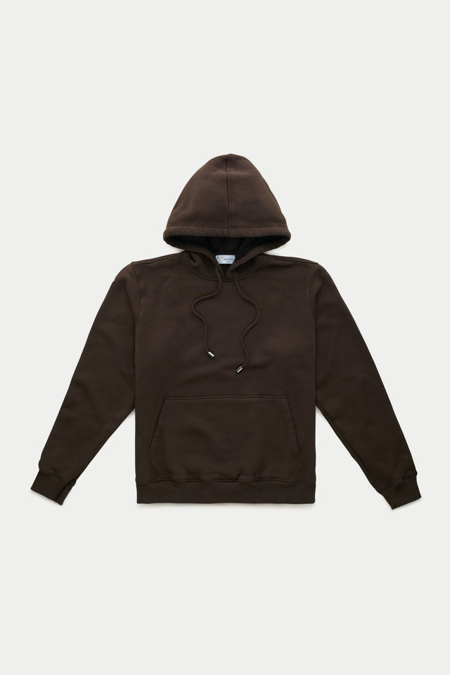 Cotton Fitted Hoodie Seal Brown