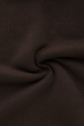 Cotton Fitted Hoodie Seal Brown