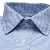 Classic Fit Puppytooth Cotton And Cashmere Shirt In