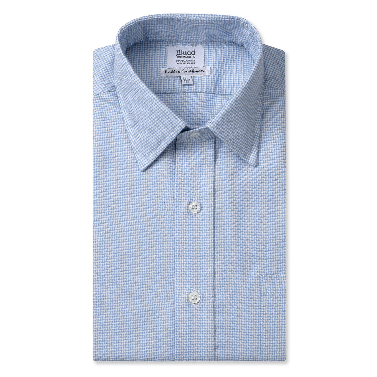 Classic Fit Puppytooth Cotton And Cashmere Shirt In
