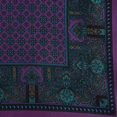 Purple Antique Floral Silk Pocket Square