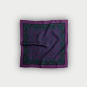 Purple Antique Floral Silk Pocket Square