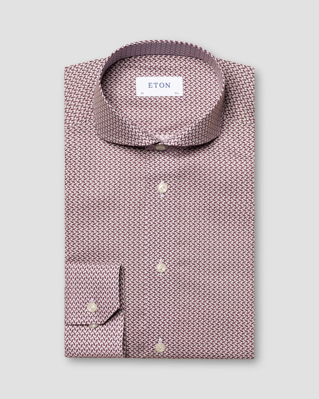 Purple Bird Print Signature Twill Shirt Eton