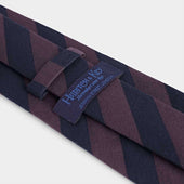 Purple Block Stripe Wool Silk Blend Tie