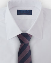 Purple Block Stripe Wool Silk Blend Tie