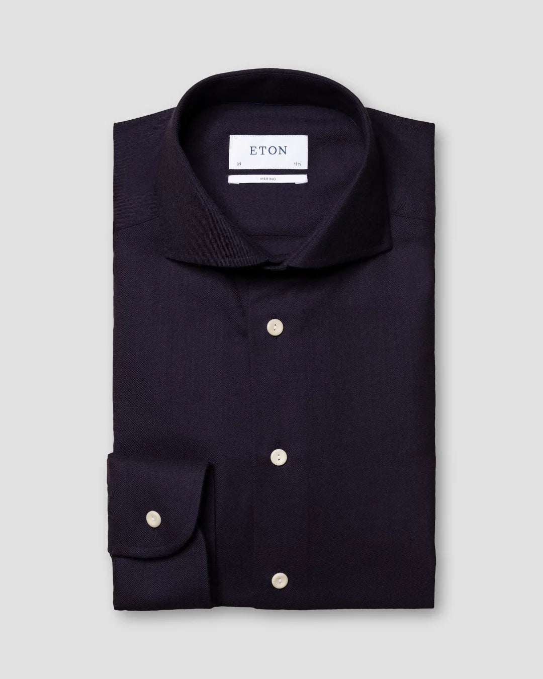 Purple Brushed Merino Wool Shirt Eton