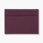 Purple Calf Leather Double Sided Card Holder
