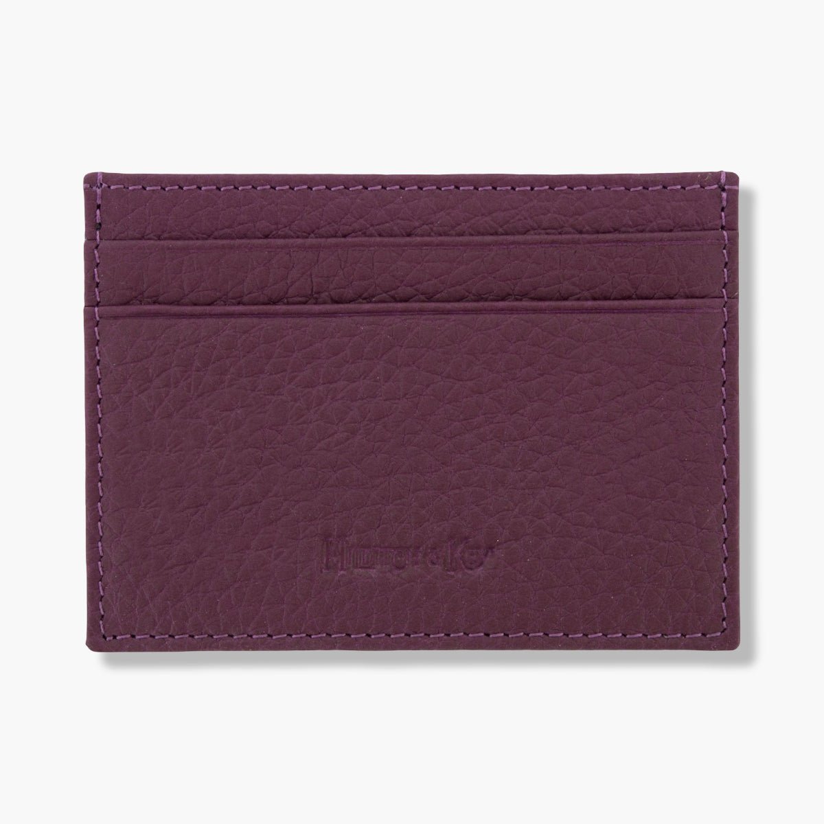 Purple Calf Leather Double Sided Card Holder