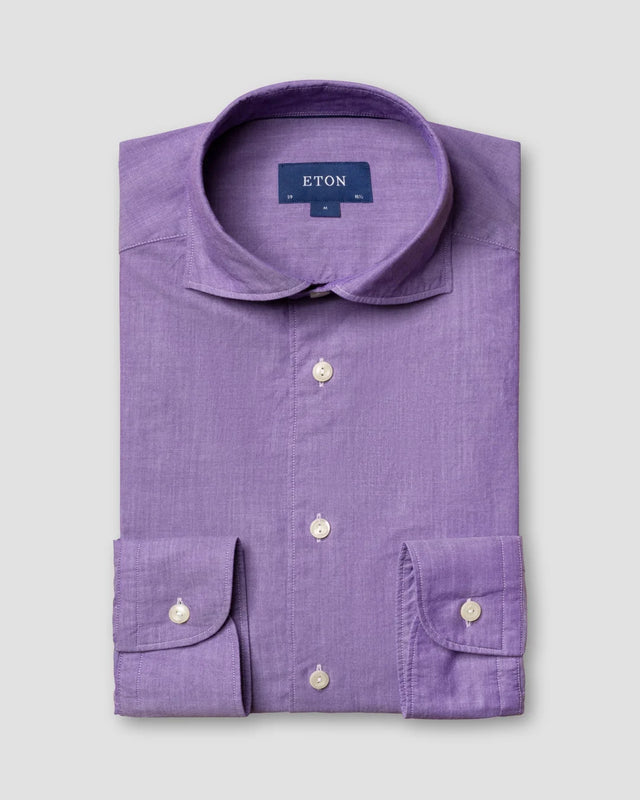Violettes Hemd aus Baumwolle und Seide – soft - Eton