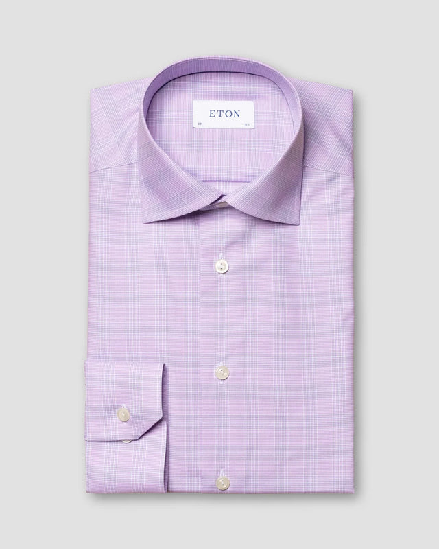 Purple Fine Twill Shirt - Eton