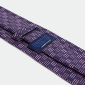 Purple Geometric Basketweave Silk Tie