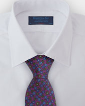 Purple Green Blue Floral Printed Silk Tie