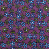 Purple Green Blue Floral Printed Silk Tie