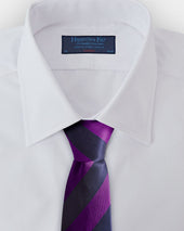 Purple Navy Block Stripe Silk Tie