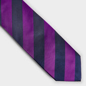Purple Navy Block Stripe Silk Tie