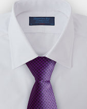 Purple Navy Houndstooth Silk Tie