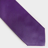 Purple Navy Houndstooth Silk Tie