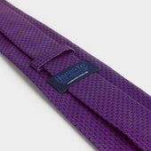 Purple Navy Houndstooth Silk Tie