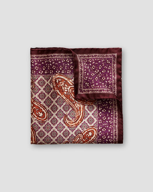 Purple paisley floral pocket square
