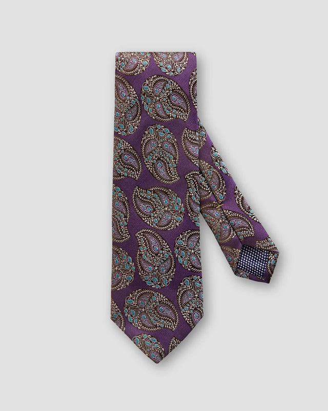 Krawatte mit Paisleymuster in Violett - Eton