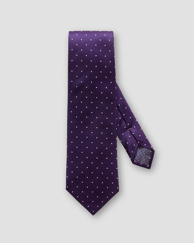 Purple Polka Dot Silk Tie - Eton