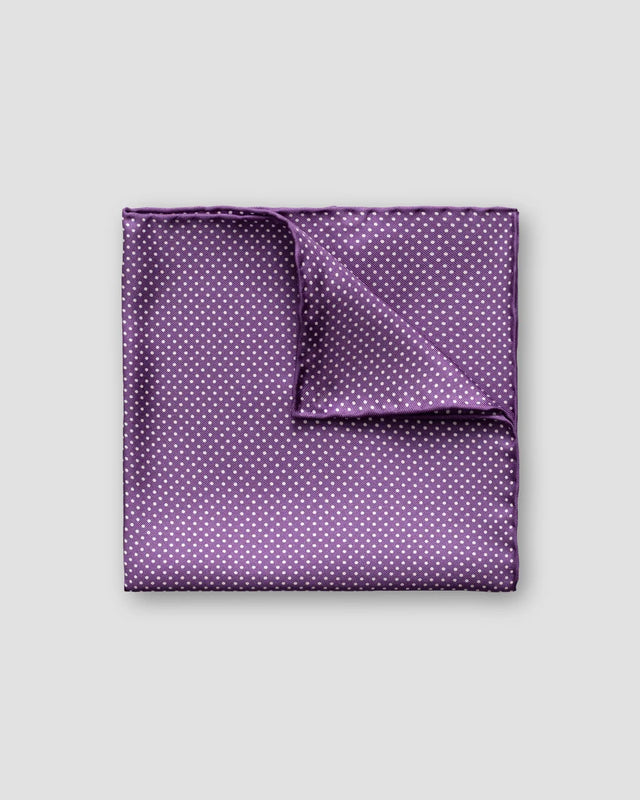 Purple Polka Dots Silk Pocket Square