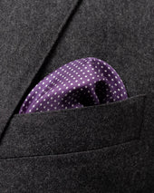 Purple Polka Dots Silk Pocket Square