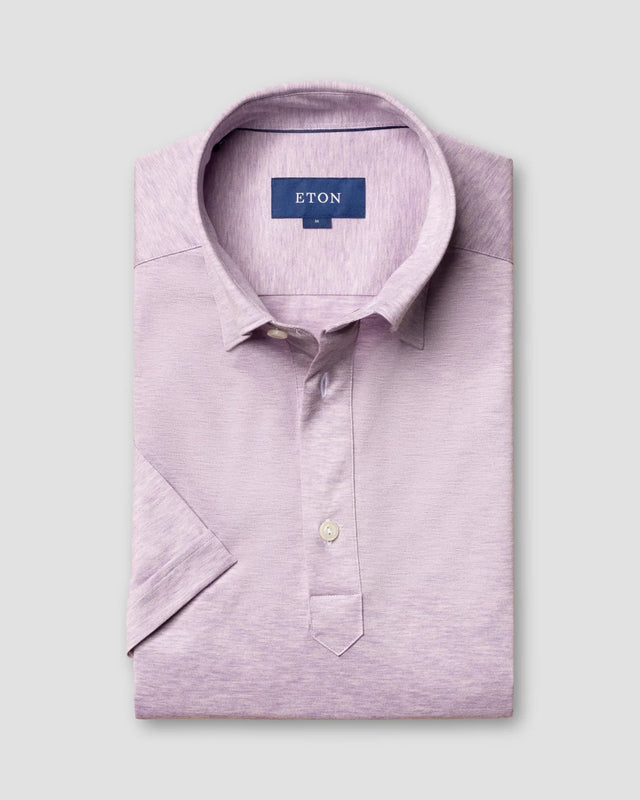Purple popover jersey shirt - short sleeved - Eton