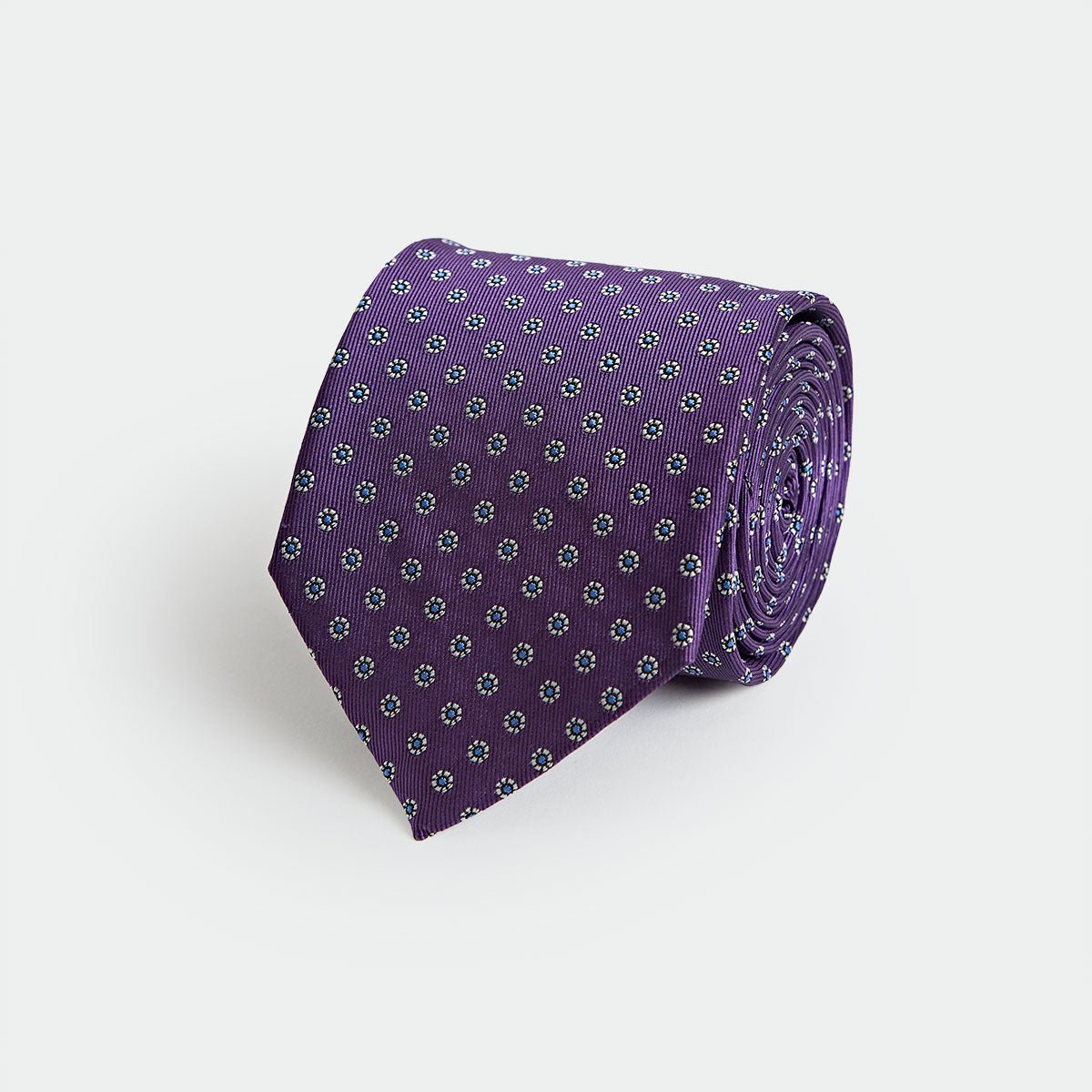Purple Repeated Floral Woven Silk Tie
